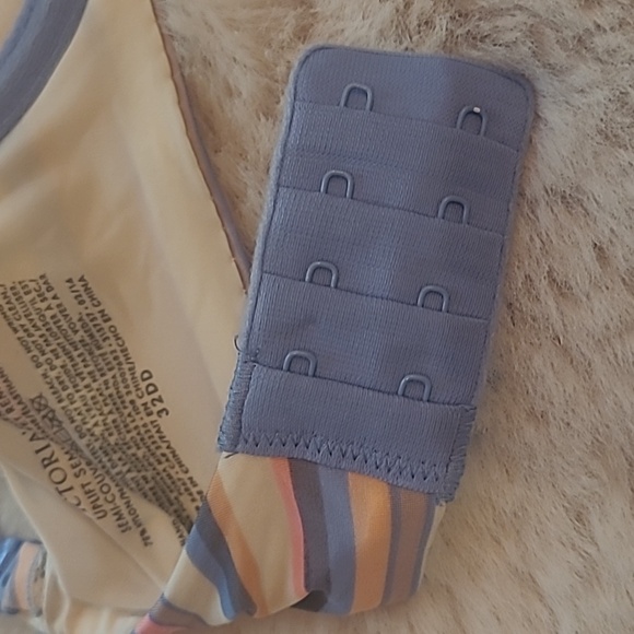 Victorias Secret Underwire Bra 32DD Blue Pink White Stripes - Picture 9 of 10